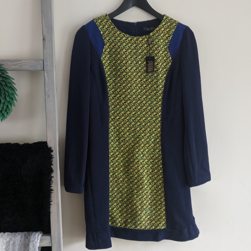Retro Woven Long Sleeve Wanko Dress